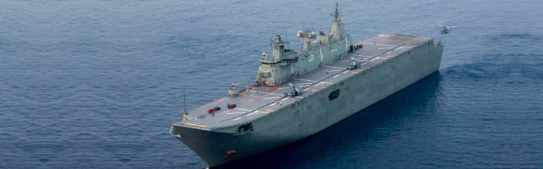 An Australian naval ship representing NSM's winning proposal for a major Defence contract